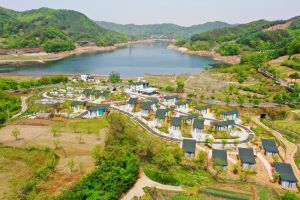 김천시 부항댐 수변 경관 조성사업 완료, 관광 휴양지로 인기